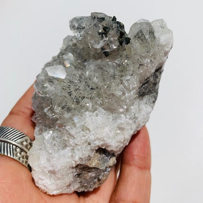 Extreme Gemmy Lustre Clear Calcite & Pyrite Cluster From Linwood Mine, USA - Earth Family Crystals