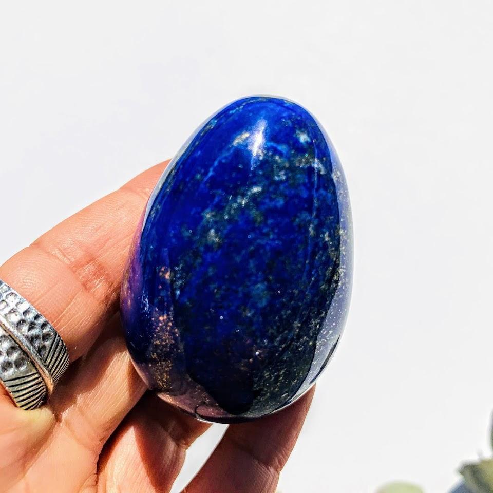Beautiful Medium Lapis Lazuli Egg Carving #3 - Earth Family Crystals