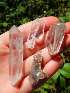 Unique Quartz Set~DT Tibetan Quartz Point, Shamanic Dream Quartz Point, Polished Actinolite Point & Faden Quartz Specimens - Earth Family Crystals