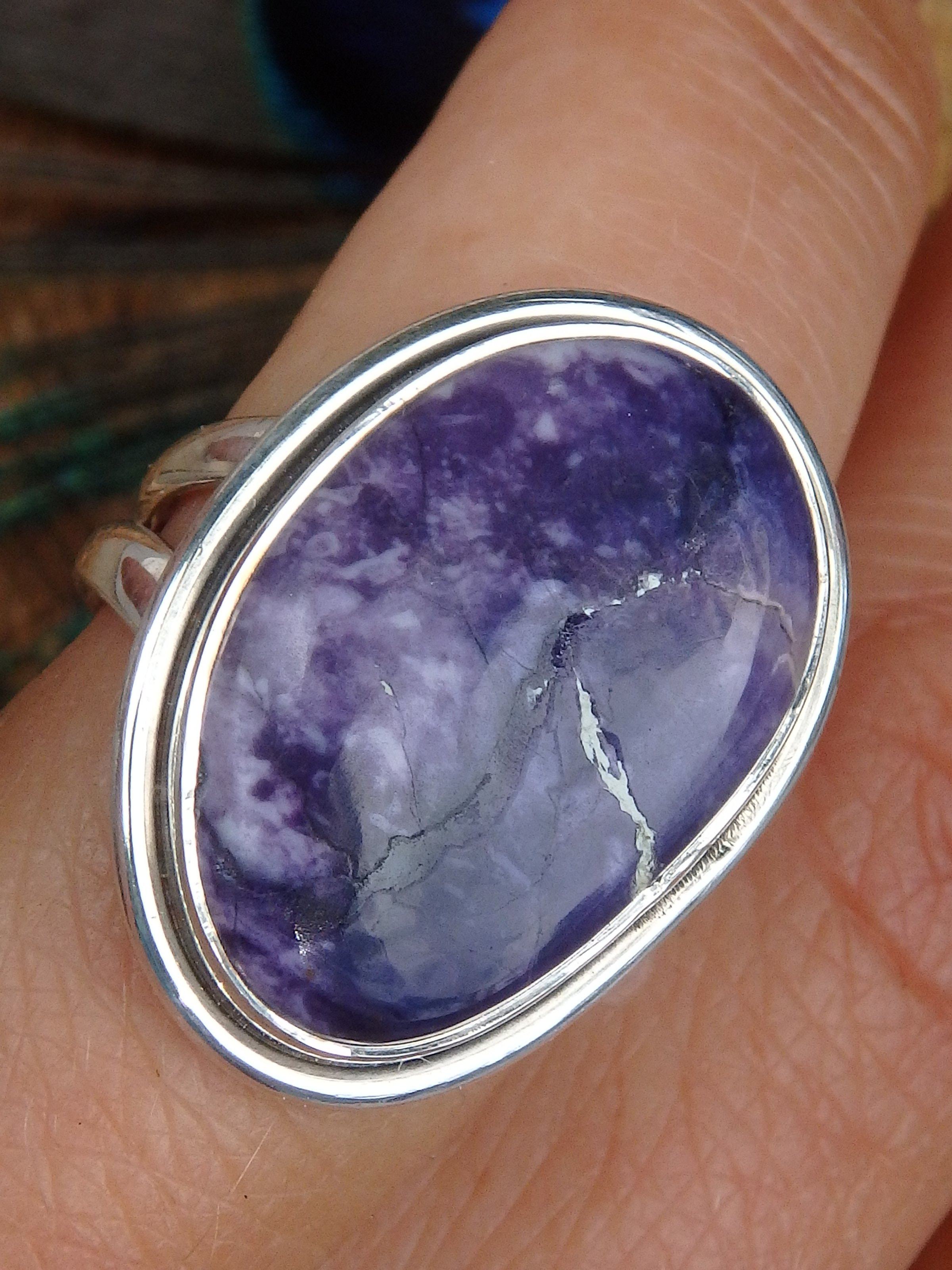 Deep Purple Tiffany Stone Ring in Sterling Silver (Size 7) *REDUCED* - Earth Family Crystals