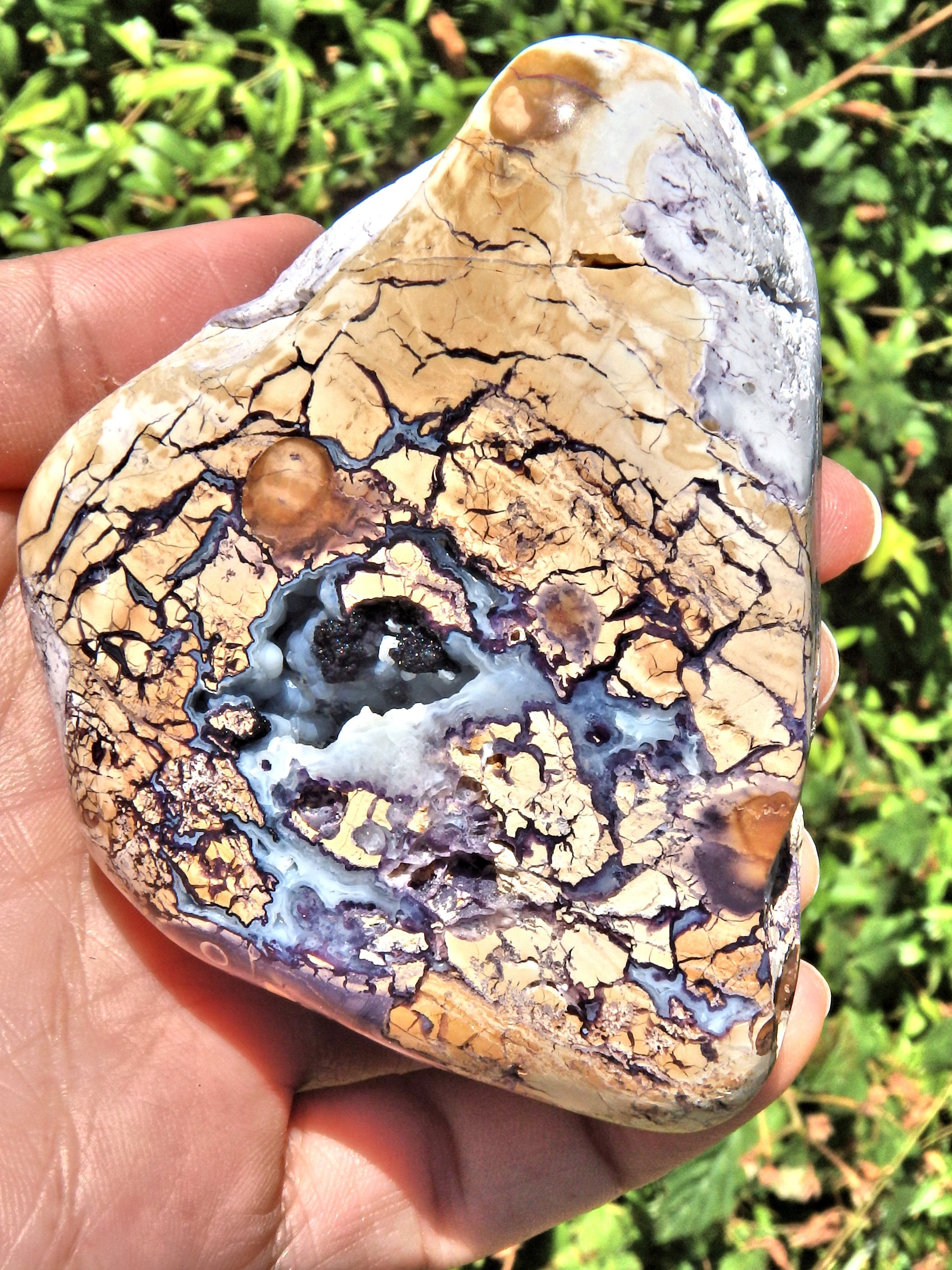 Unique Depth & Druzy Cave Tiffany Stone Standing Display Specimen - Earth Family Crystals