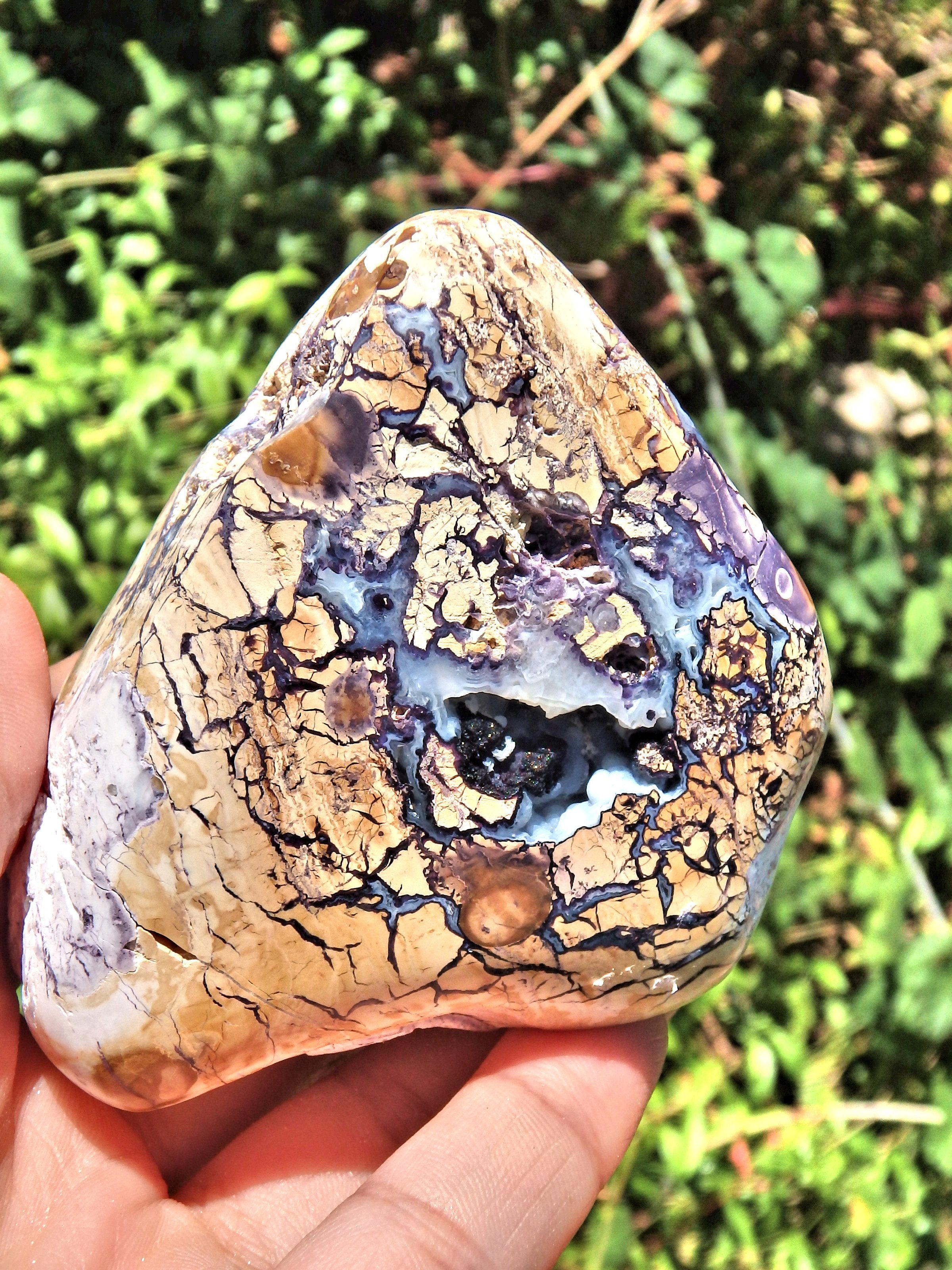 Unique Depth & Druzy Cave Tiffany Stone Standing Display Specimen - Earth Family Crystals