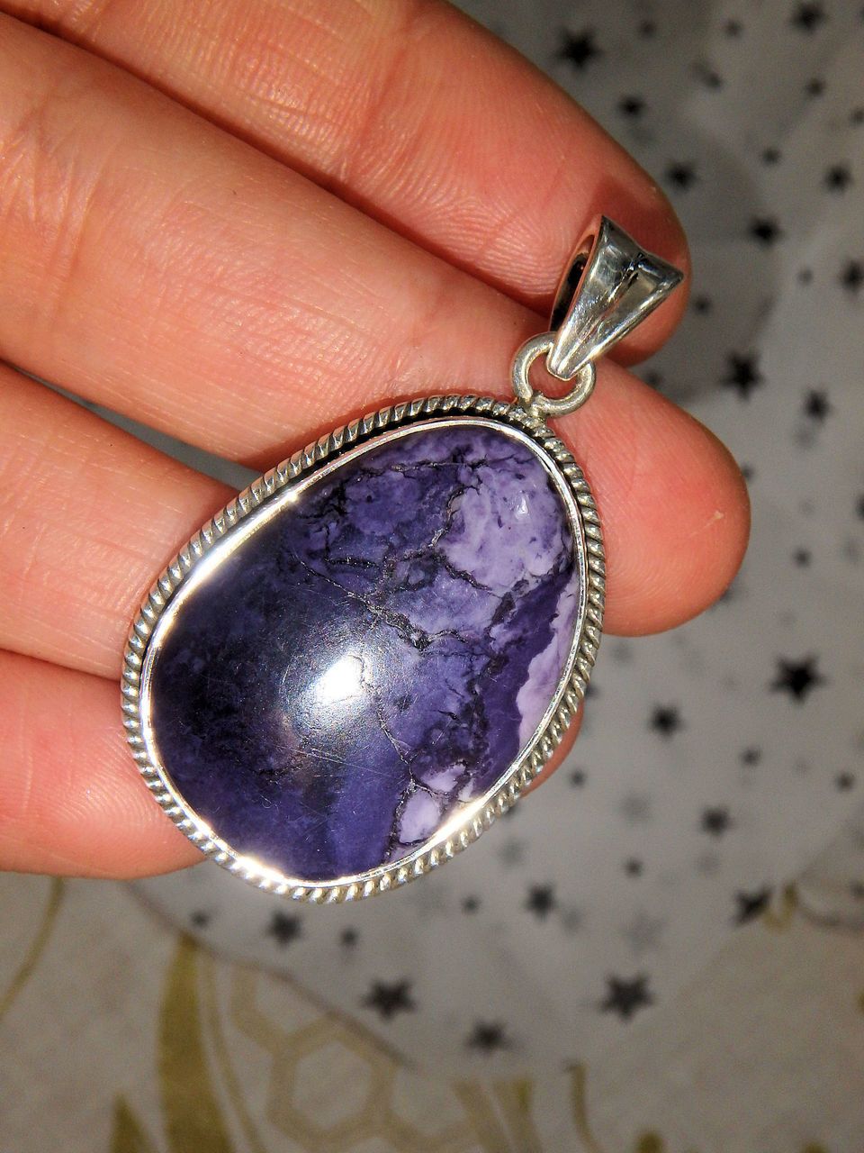 Purple Passion Tiffany Stone Pendant in Sterling Silver (Includes Silver Chain) - Earth Family Crystals