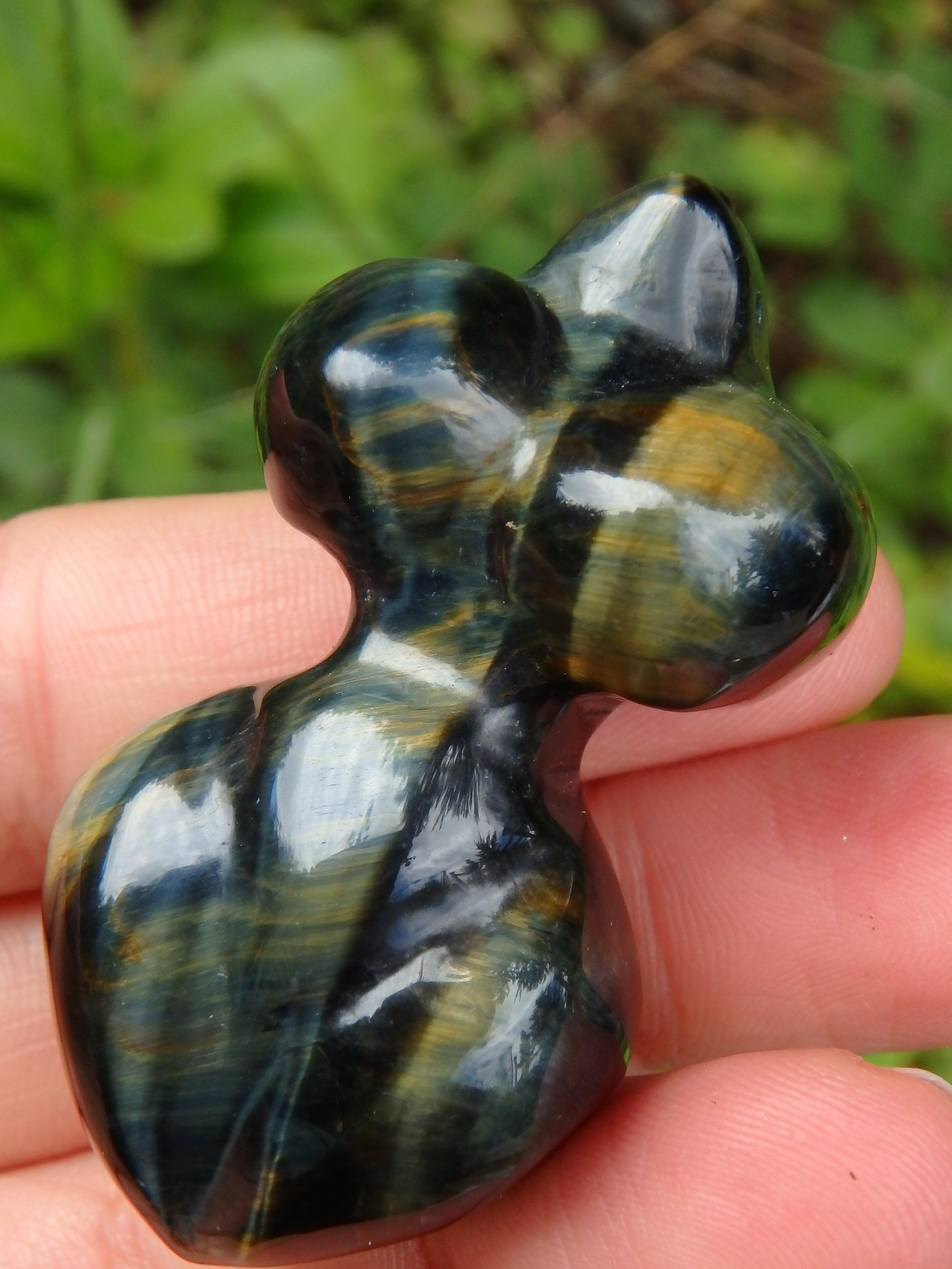 Feminine Venus Tiger Eye Shape Carving (Can Be Put on Bail For Pendant) - Earth Family Crystals