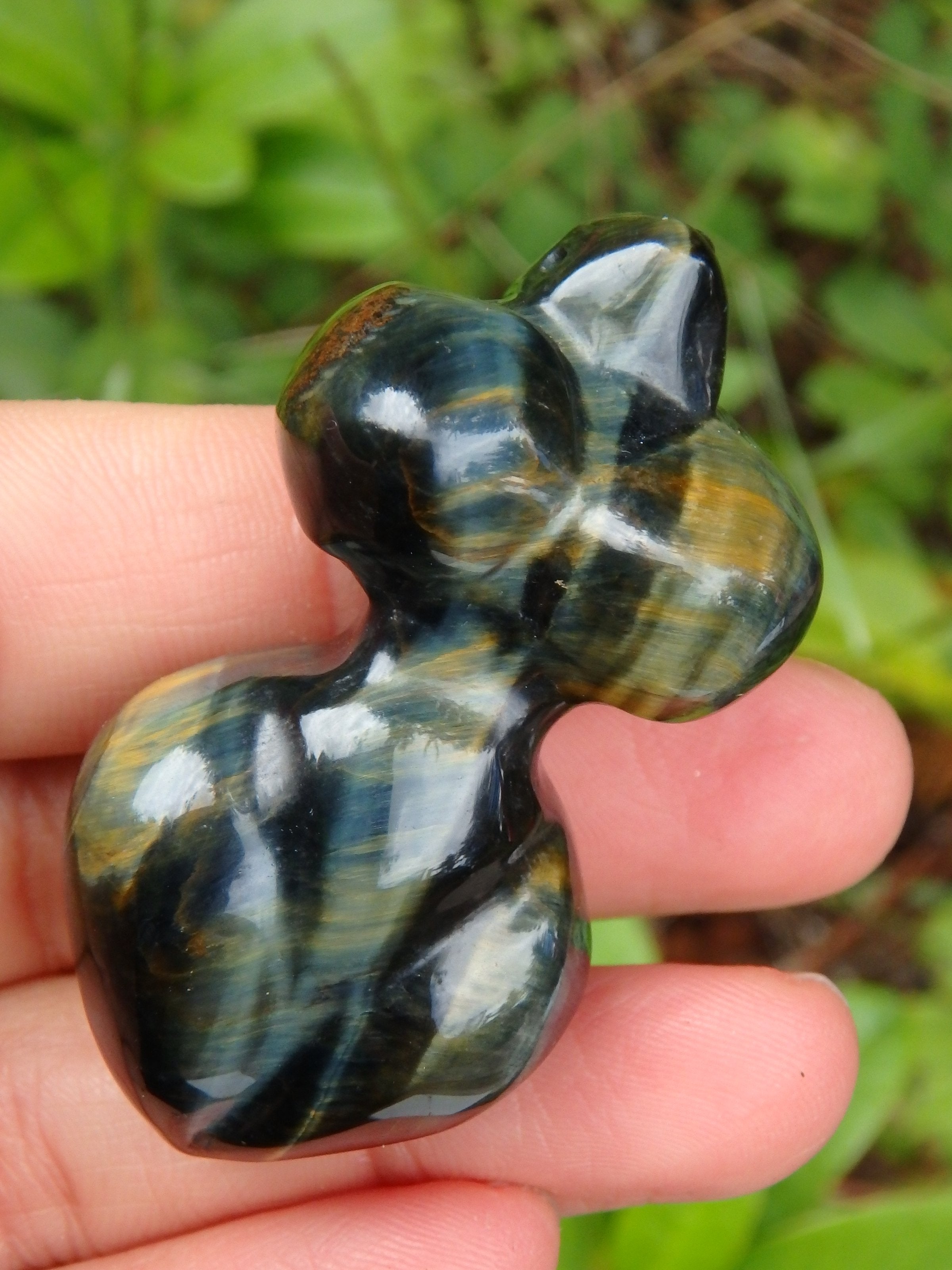 Feminine Venus Tiger Eye Shape Carving (Can Be Put on Bail For Pendant) - Earth Family Crystals