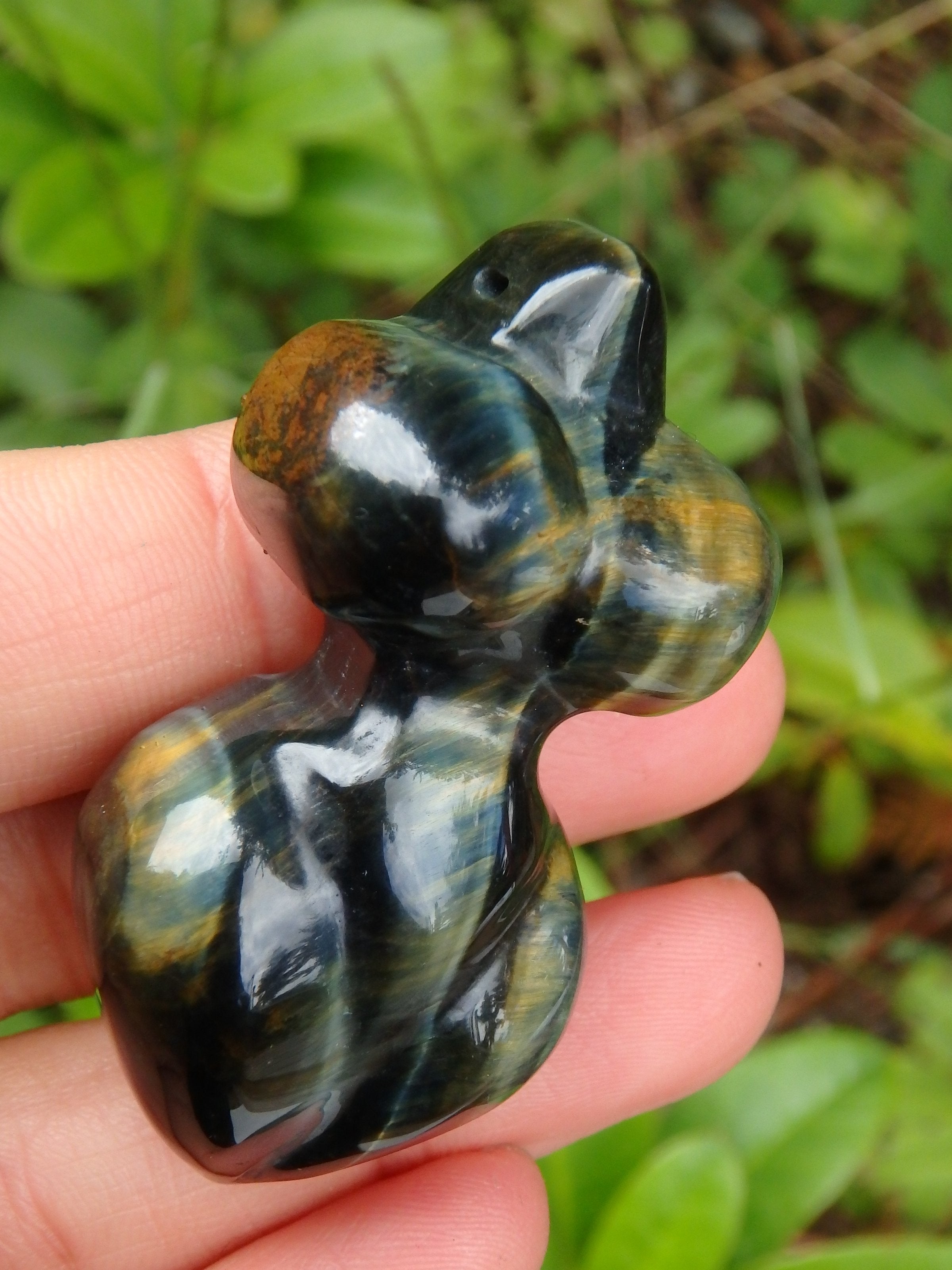 Feminine Venus Tiger Eye Shape Carving (Can Be Put on Bail For Pendant) - Earth Family Crystals
