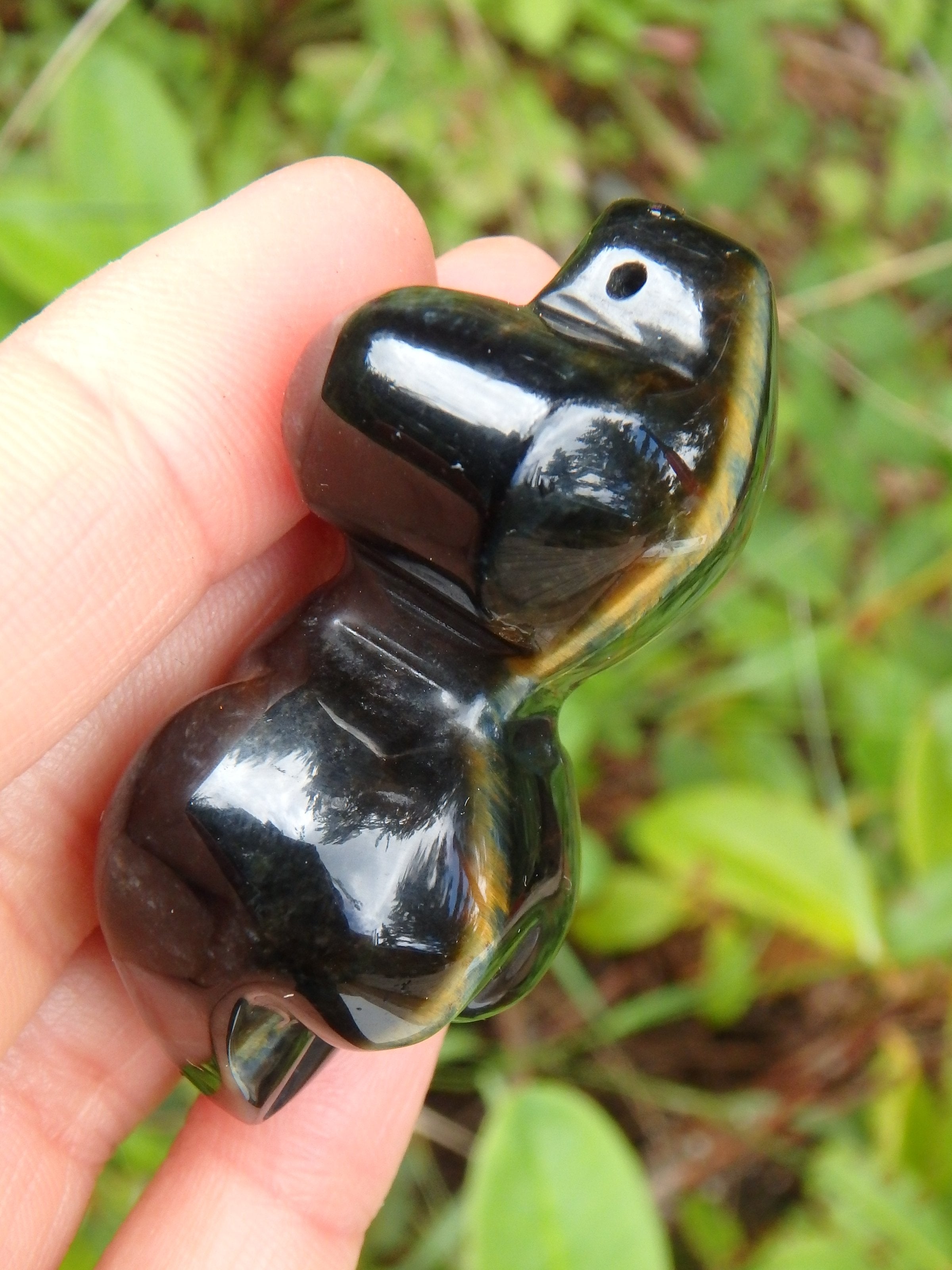Feminine Venus Tiger Eye Shape Carving (Can Be Put on Bail For Pendant) - Earth Family Crystals