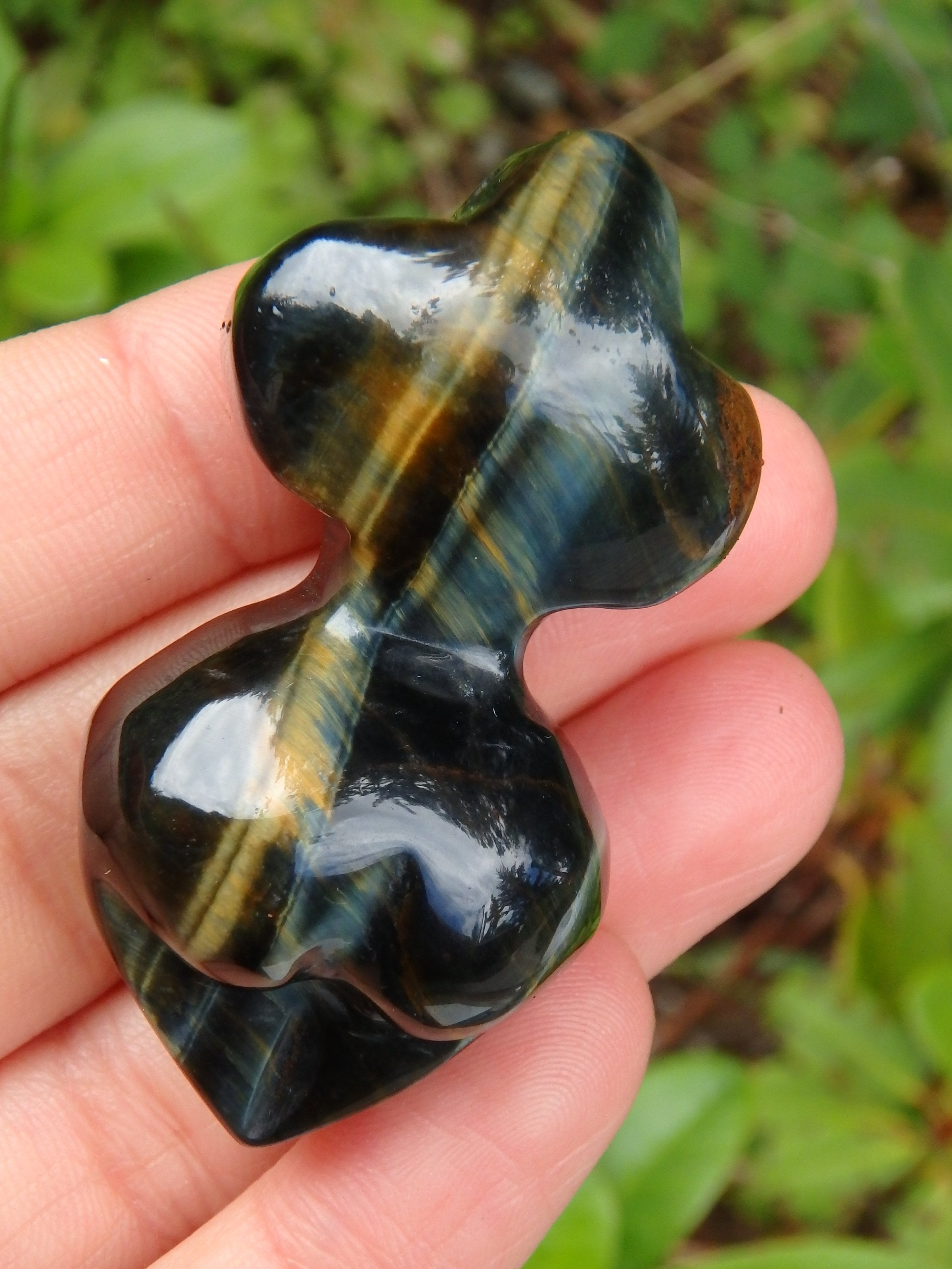 Feminine Venus Tiger Eye Shape Carving (Can Be Put on Bail For Pendant) - Earth Family Crystals
