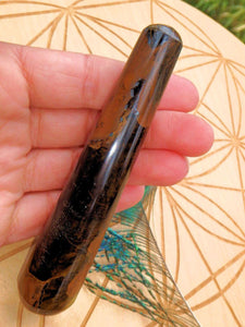 Captivating Golden Sheen Tiger Eye Wand Carving 3 - Earth Family Crystals