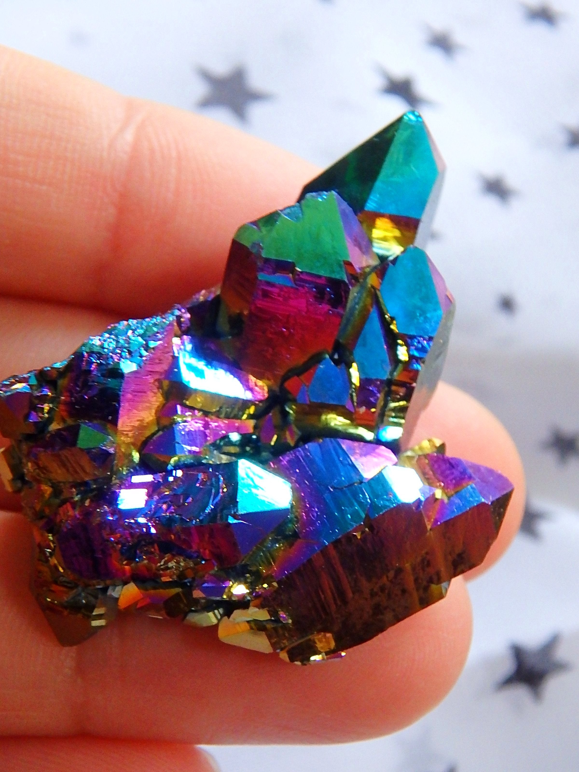 Glimmering Spaceship Cluster of Titanium Quartz From Arkansas - Earth Family Crystals