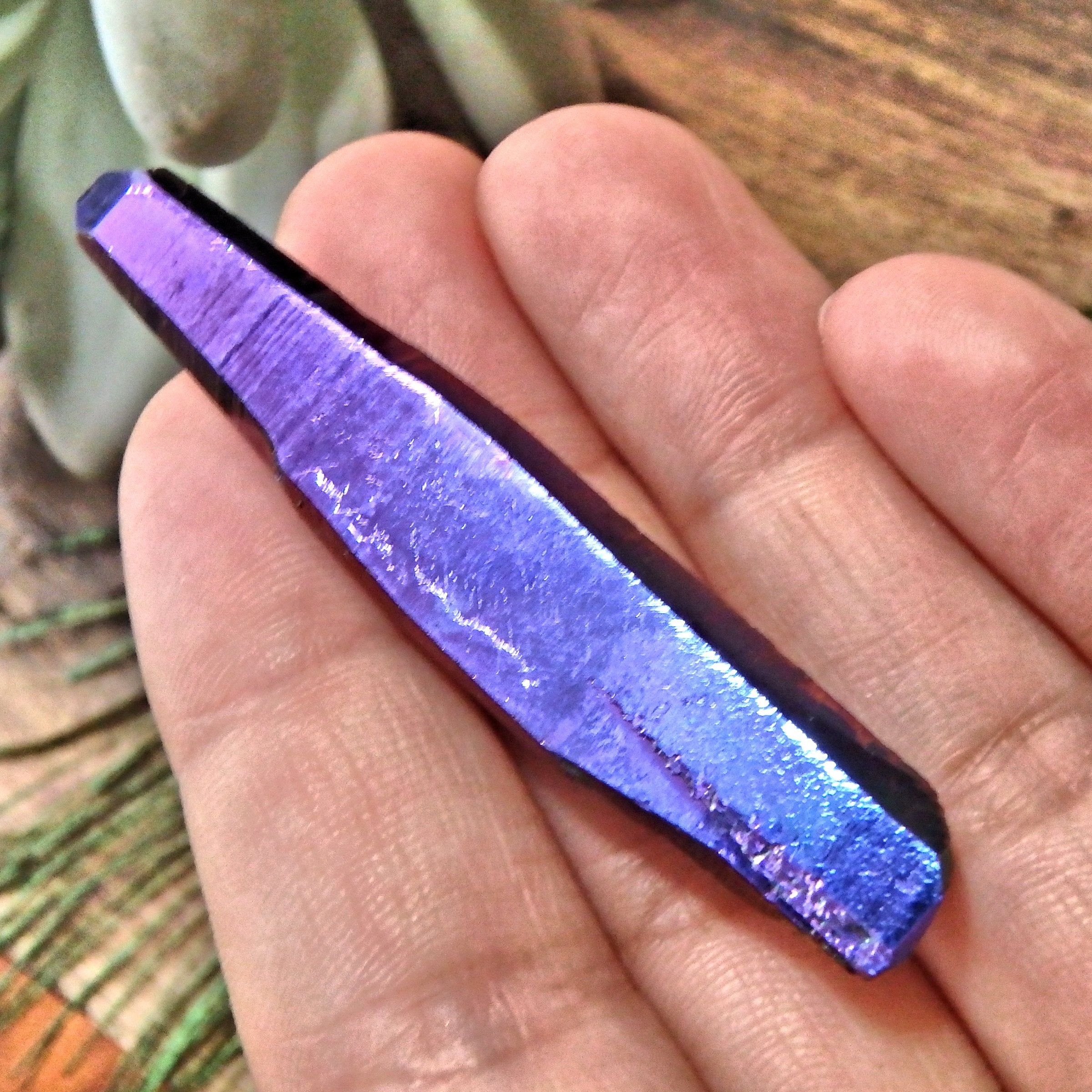 Uplifting Rainbow Titanium Quartz Colombian Lemurian Point With Self Healing 1 - Earth Family Crystals