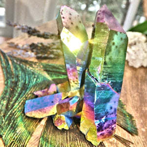 Incredible Self Healed Large Rainbow Titanium Quartz Cluster From Arkansas