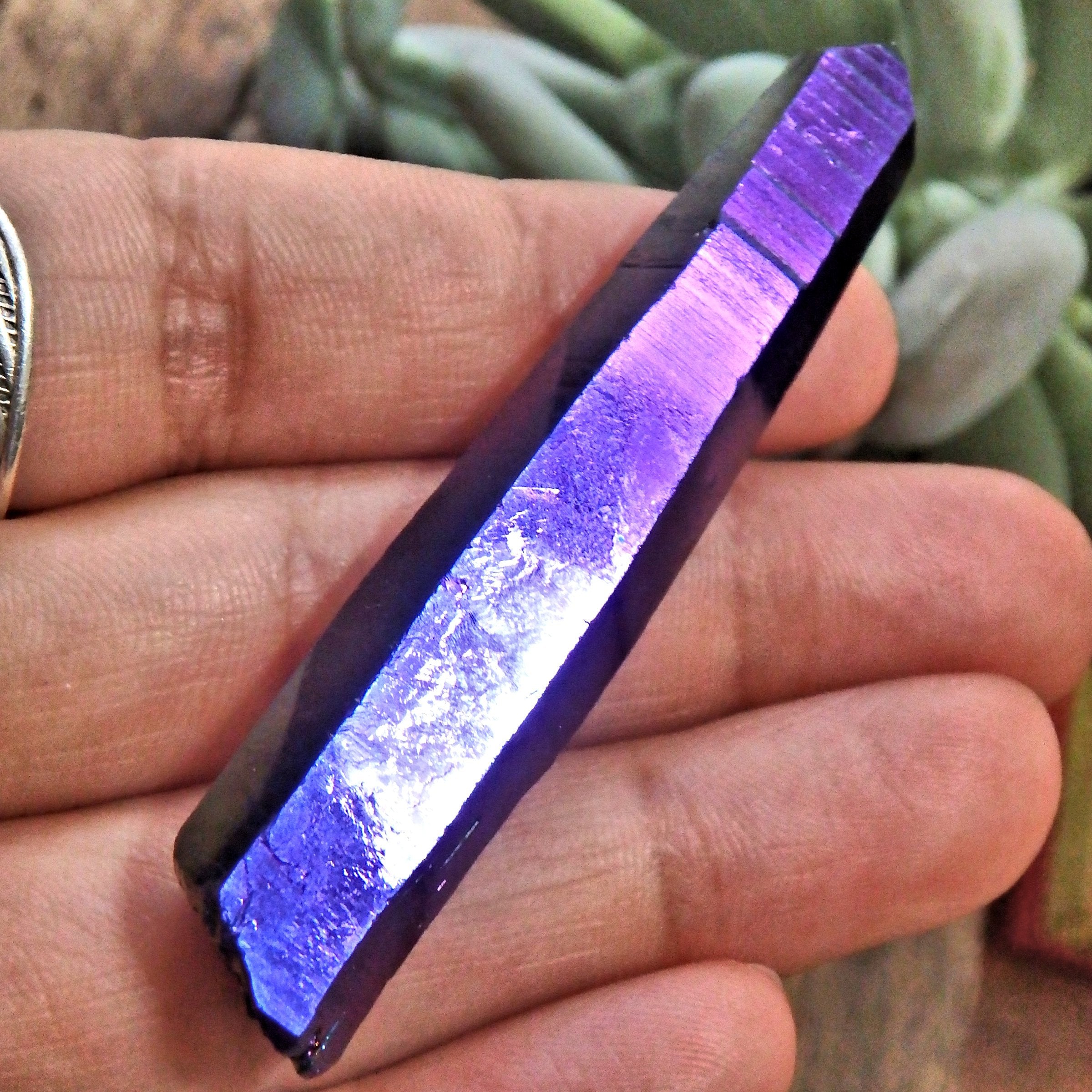 Uplifting Rainbow Titanium Quartz Colombian Lemurian Point With Self Healing 2 - Earth Family Crystals