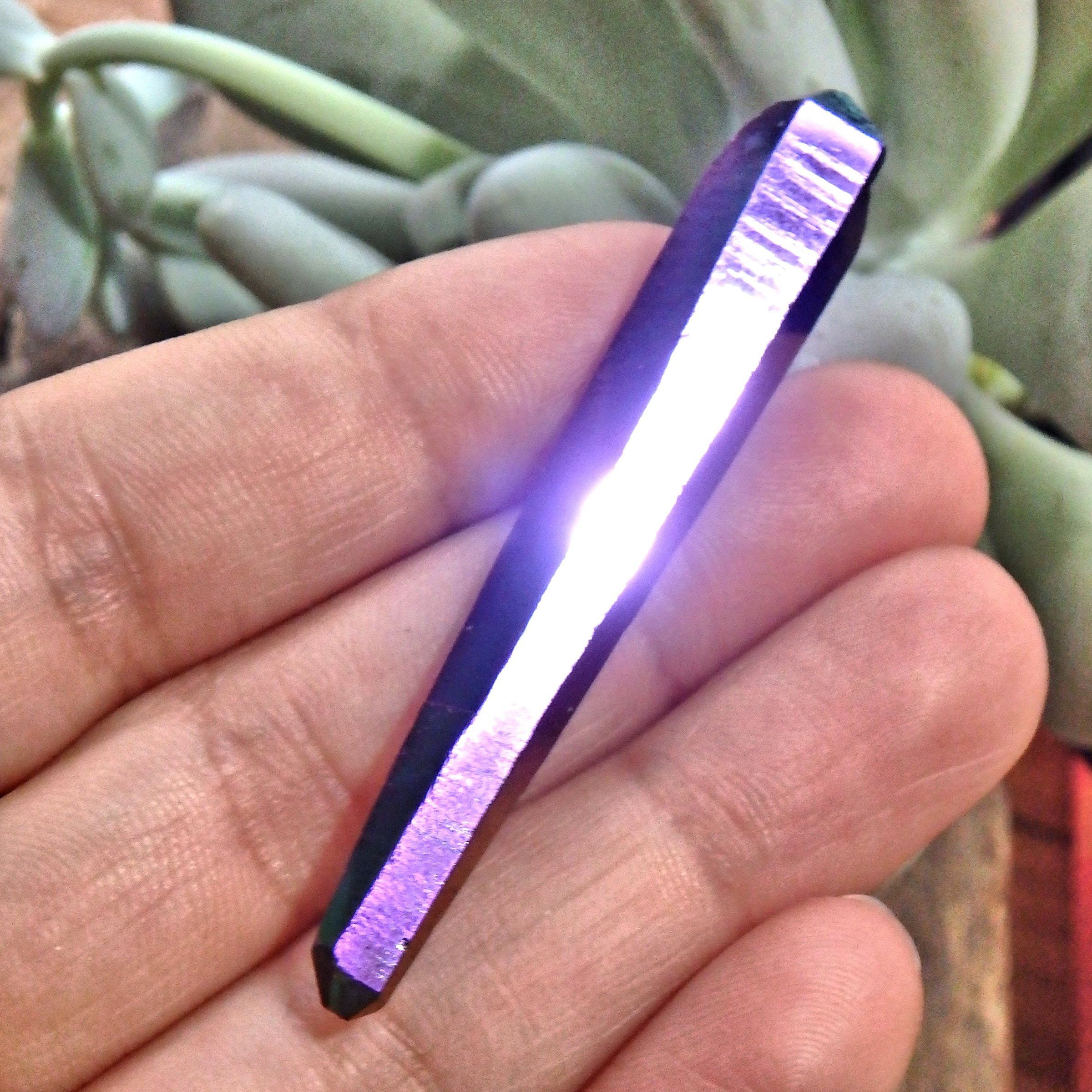 Double Terminated Rainbow Titanium Quartz Colombian Lemurian Point With Self Healing 1 - Earth Family Crystals