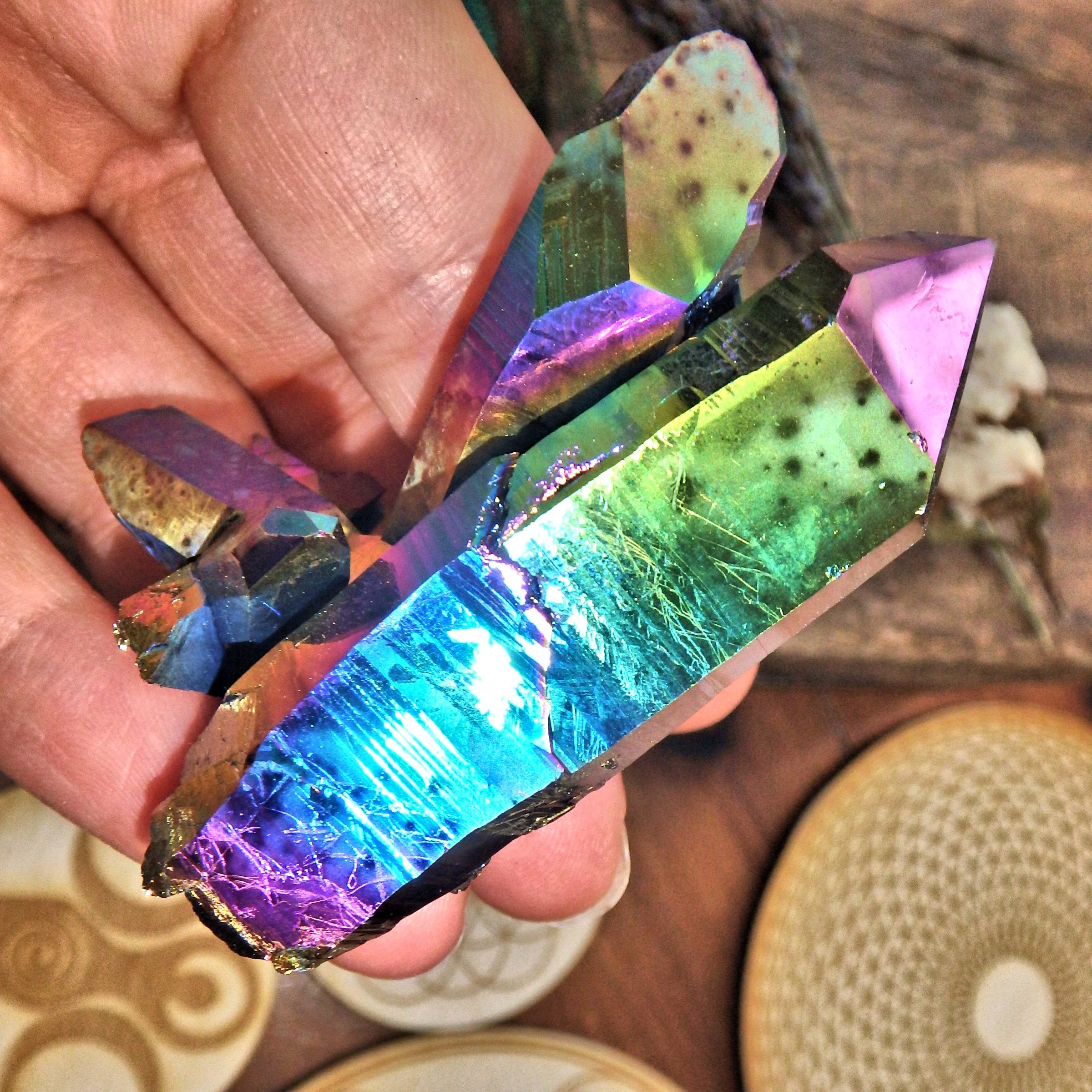 Incredible Self Healed Large Rainbow Titanium Quartz Cluster From Arkansas