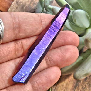 Double Terminated Rainbow Titanium Quartz Colombian Lemurian Point With Self Healing 2 - Earth Family Crystals