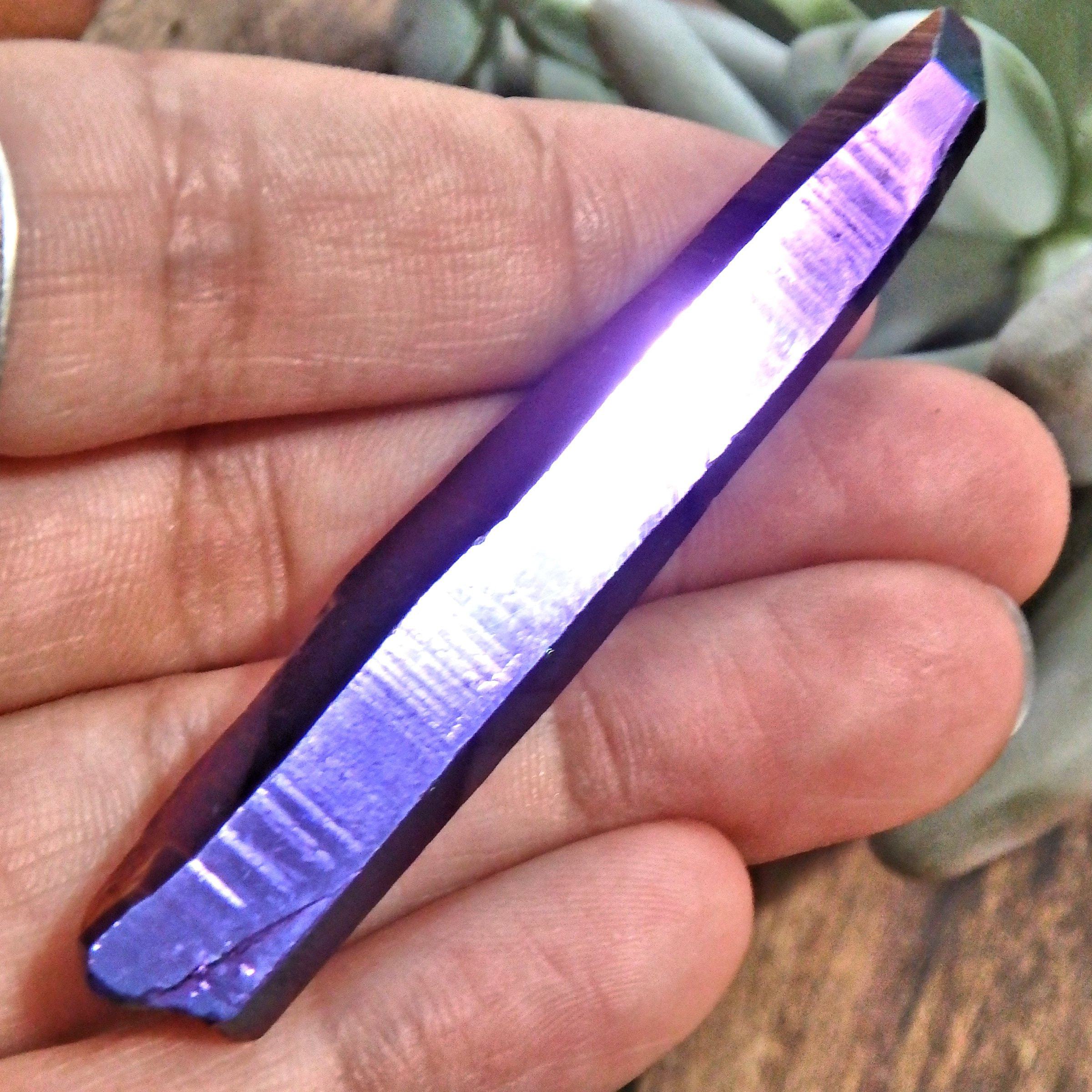 Double Terminated Rainbow Titanium Quartz Colombian Lemurian Point With Self Healing 2 - Earth Family Crystals