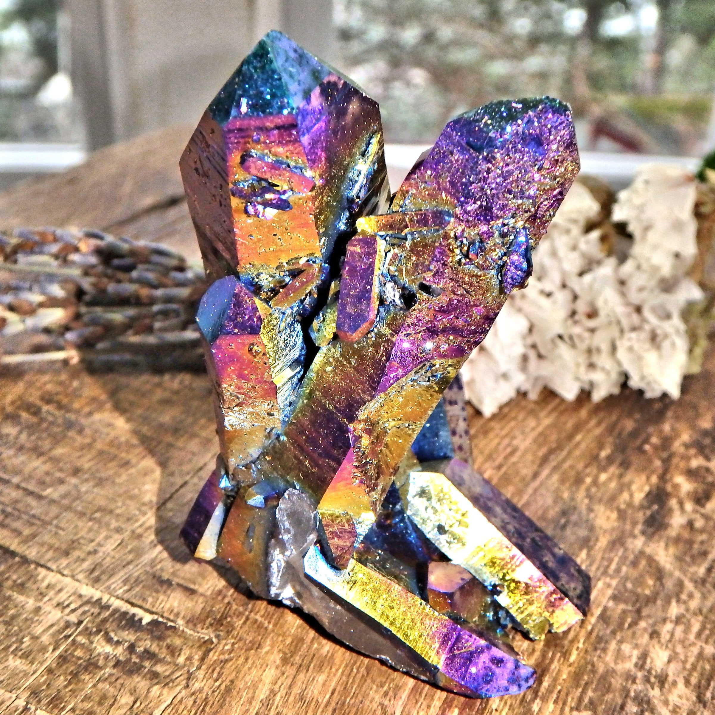 Incredible Self Healed Large Rainbow Titanium Quartz Cluster From Arkansas