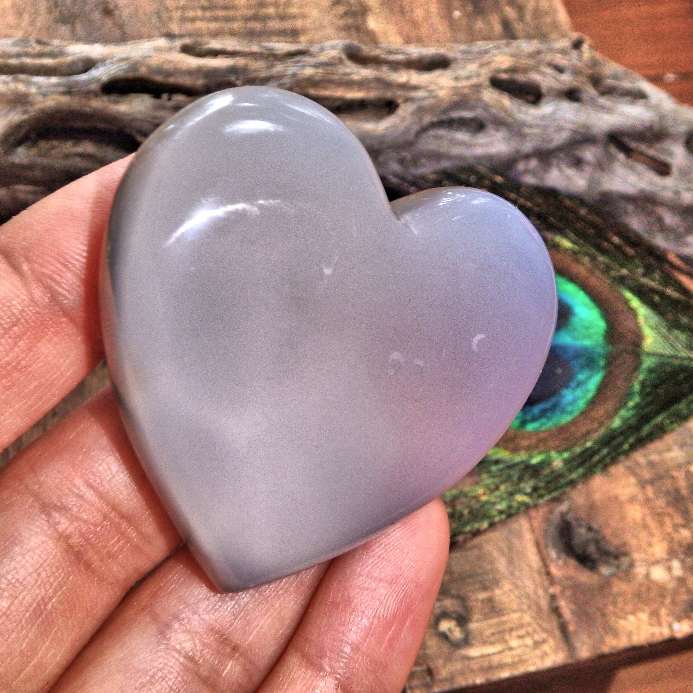 Brilliant Druzy Sparkle Rainbow Titanium Quartz & Agate Geode Heart Carving - Earth Family Crystals