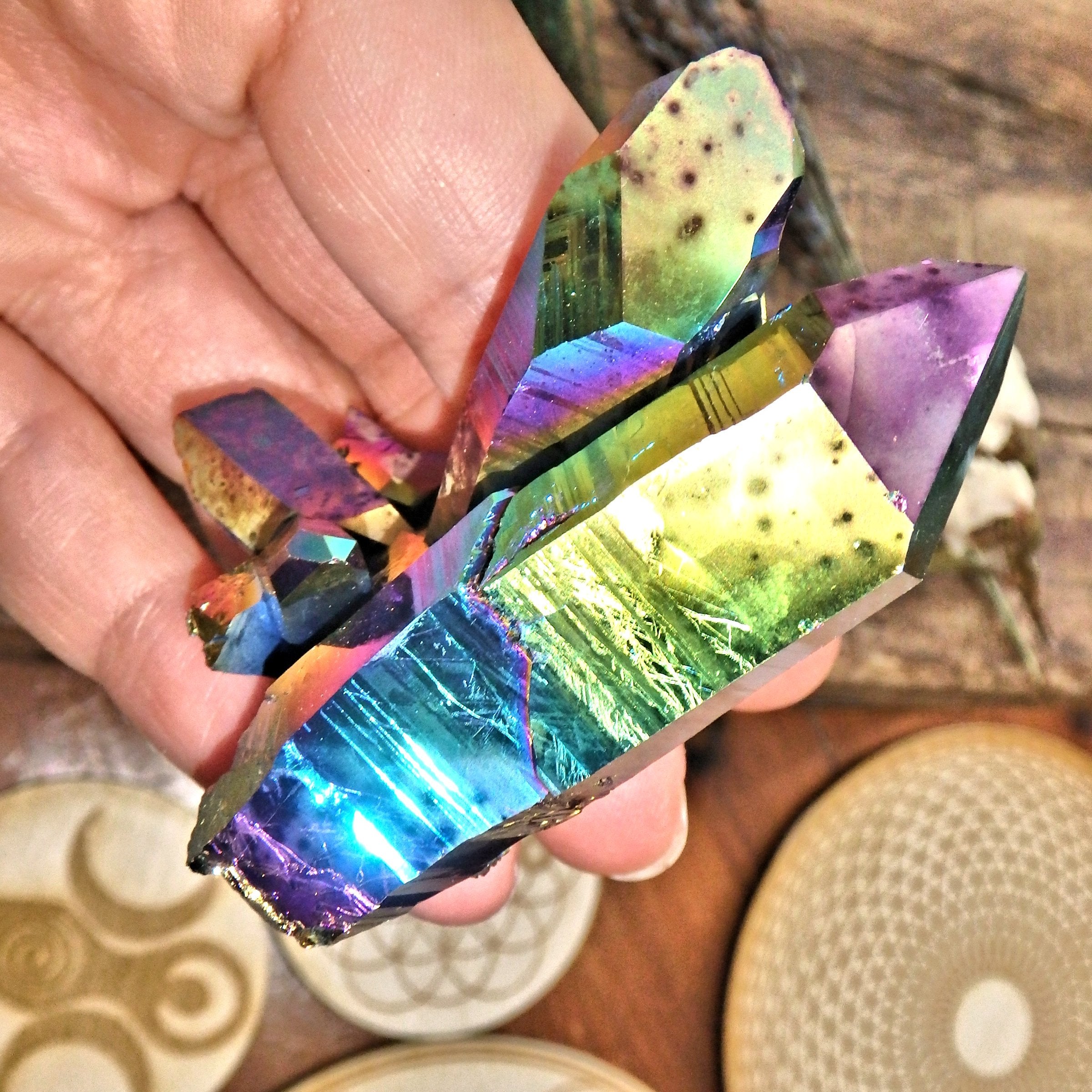 Incredible Self Healed Large Rainbow Titanium Quartz Cluster From Arkansas