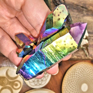 Incredible Self Healed Large Rainbow Titanium Quartz Cluster From Arkansas