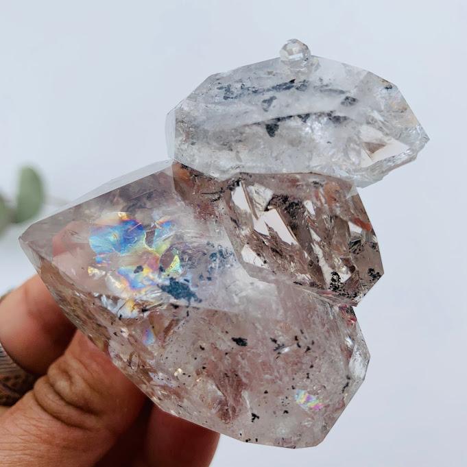 Fantastic Large Herkimer Diamond Cluster Filled With Rainbows From New York - Earth Family Crystals