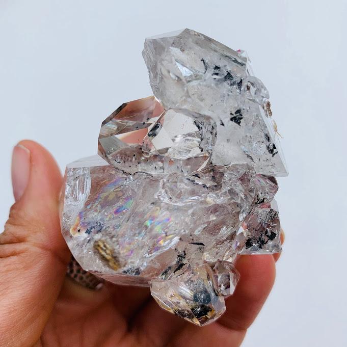 Fantastic Large Herkimer Diamond Cluster Filled With Rainbows From New York - Earth Family Crystals