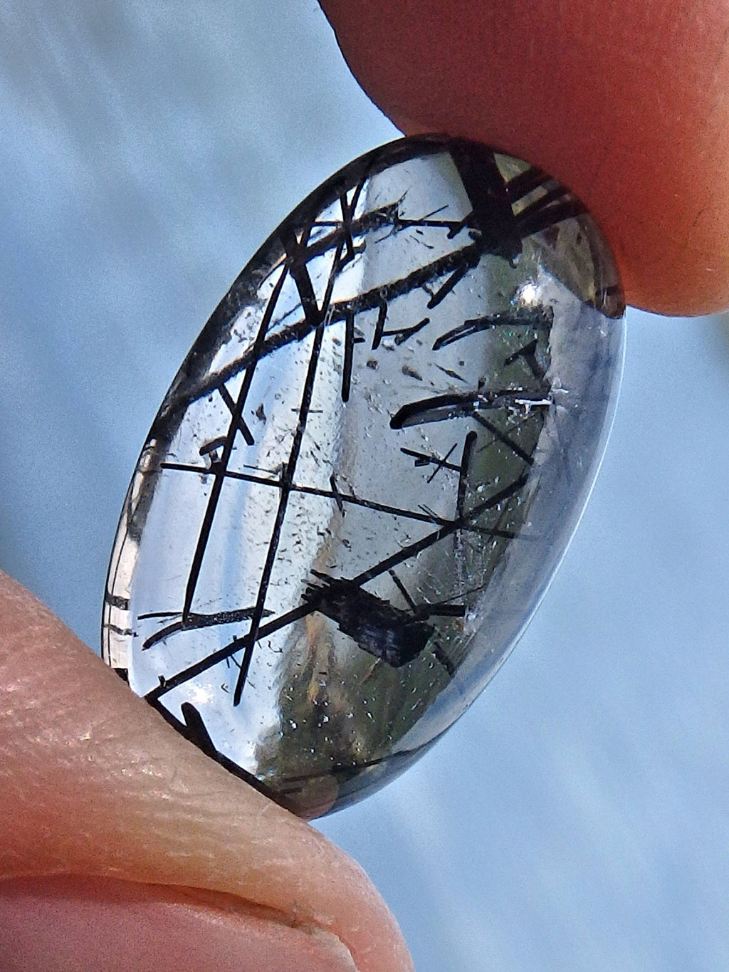 Brilliant Tourmalated Quartz Cabochon in Collectors Box (Perfect to Make Jewelry) - Earth Family Crystals