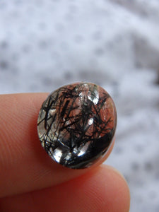 Tourmalated Quartz Button Shape Cabochon-Ideal for Jewellery Making - Earth Family Crystals