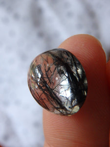 Tourmalated Quartz Button Shape Cabochon-Ideal for Jewellery Making - Earth Family Crystals