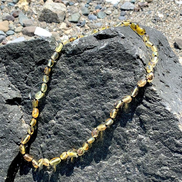 Polished Golden  Lithuanian Baltic Amber 18 Inch Necklace - Earth Family Crystals