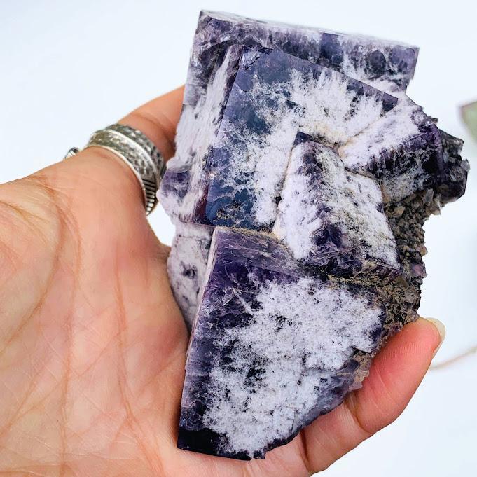 Collectors Large Rogerly Mine Golden & Purple Raw Fluorite Display Specimen From Frosterley, England - Earth Family Crystals