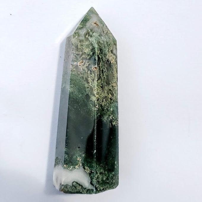 Polished Moss Agate Standing Display Tower #3 - Earth Family Crystals