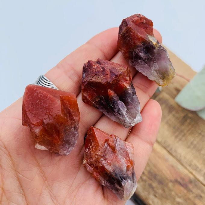 Reserved For Peggy P One Vibrant  Natural Red Amethyst Point From Brazil~Ideal for Crystal Grids! - Earth Family Crystals