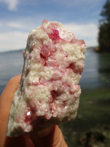 Strawberry Pink Gemmy Crystals Vesuvanite Cluster From Quebec, Canada