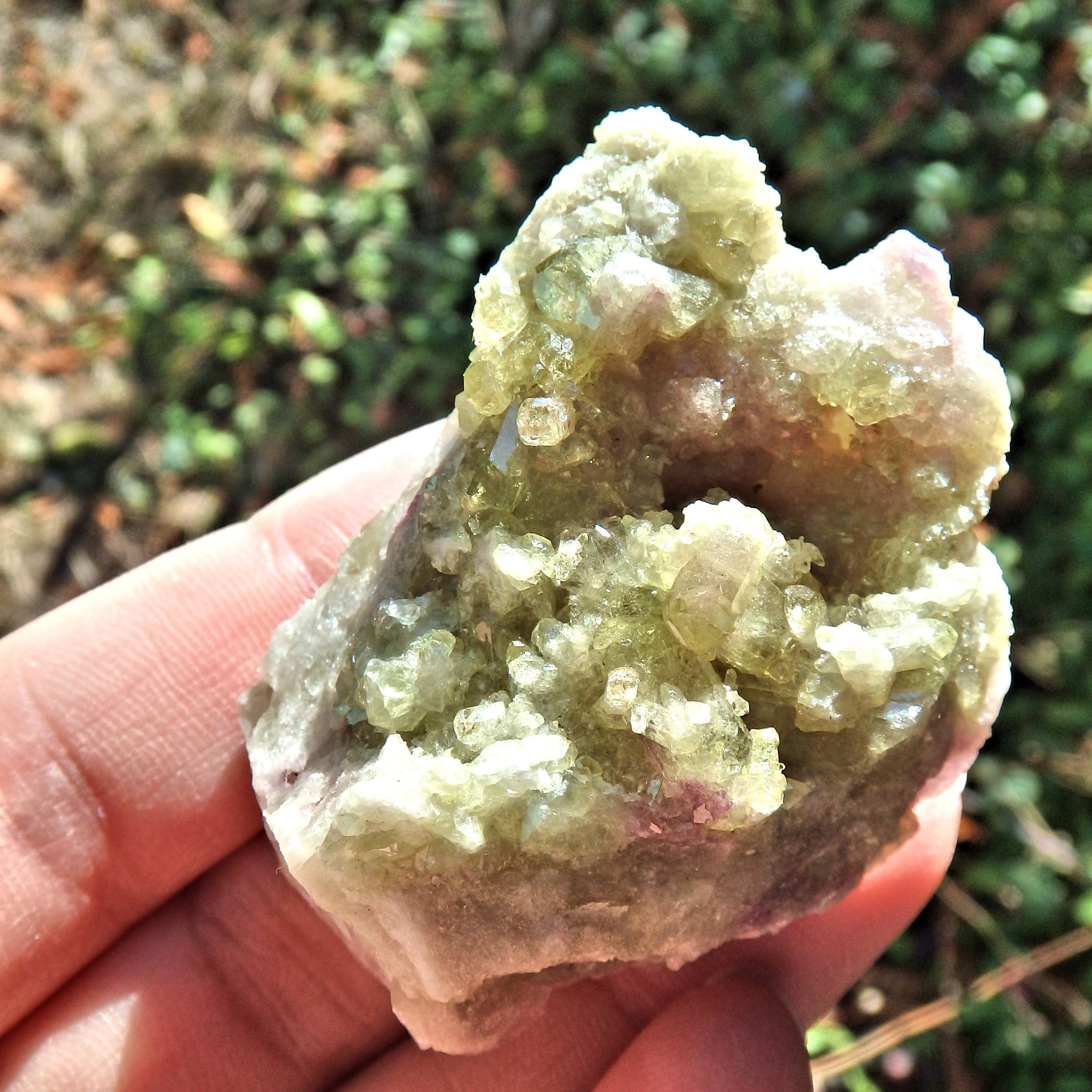 Shimmering Druzy Points Geode Vesuvanite Natural Specimen From Quebec