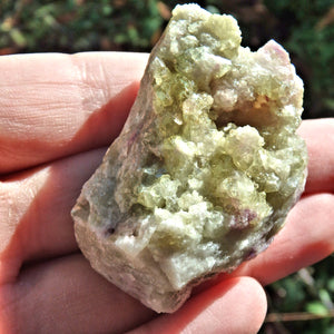 Shimmering Druzy Points Geode Vesuvanite Natural Specimen From Quebec