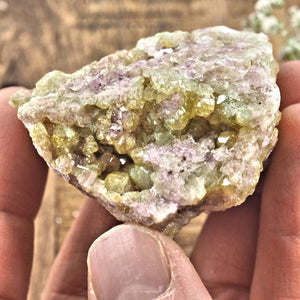 Sparkling Natural Pink & Lime Green Vesuvanite Specimen From Quebec, Canada #2