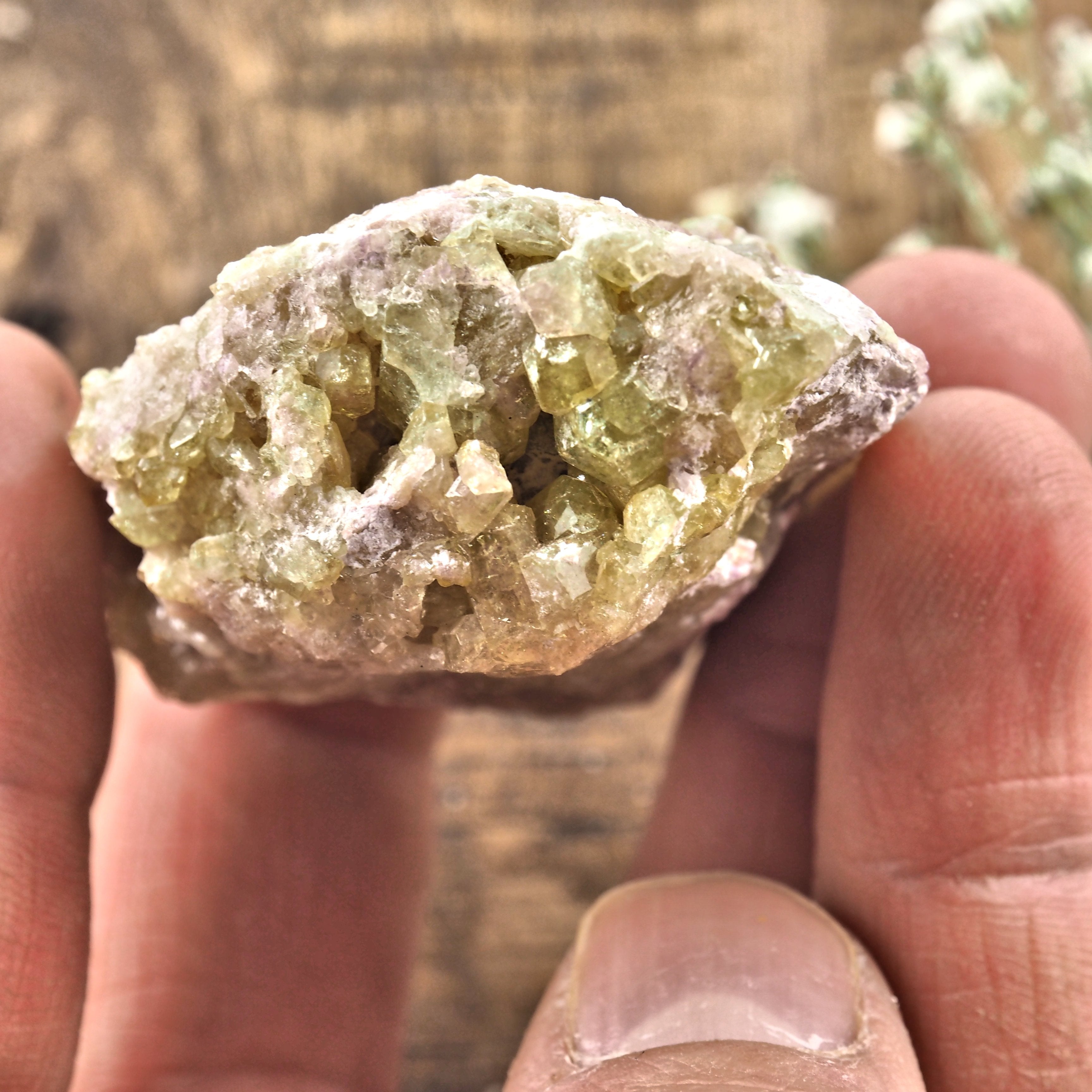 Sparkling Natural Pink & Lime Green Vesuvanite Specimen From Quebec, Canada #2