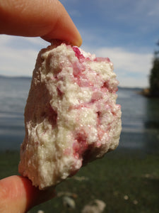 Strawberry Pink Gemmy Crystals Vesuvanite Cluster From Quebec, Canada