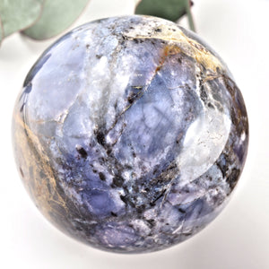 RESERVED For Marie.C~ Gorgeous XL Violet Flame Agate Sphere Carving From Madagascar - Earth Family Crystals