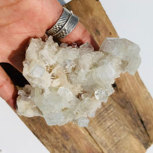 Unusual Clear Chalcedony  Points With Apophyllite & Heulandite Nestled Matrix From India - Earth Family Crystals