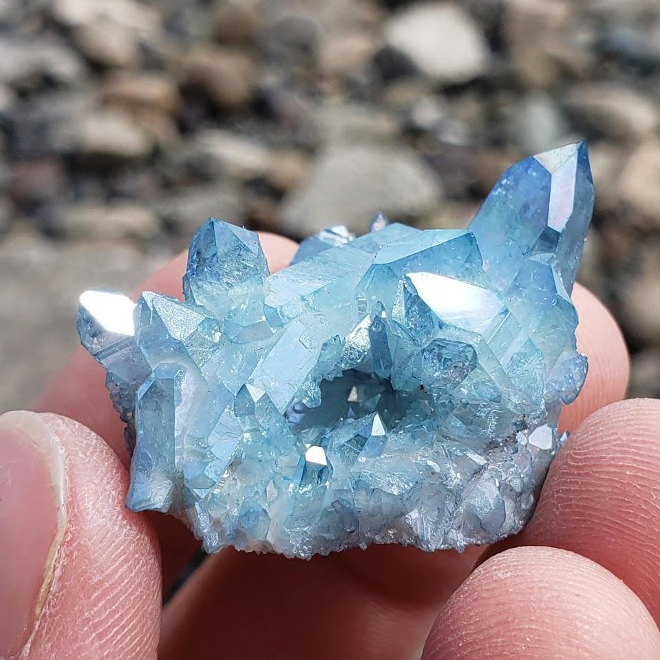 Aqua Aura Blue Druzy Quartz Cluster from Arkansas #2 - Earth Family Crystals