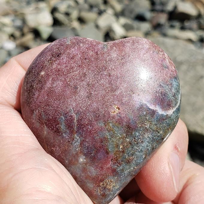 Ruby Kyanite Heart Carving From India