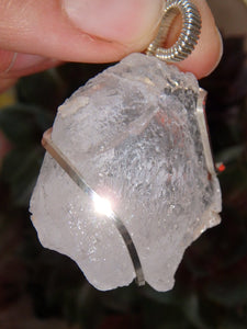 Stunning Arizona Elestial Angel Calcite (Aka. White Moldavite) Wire Wrapped Pendant in Sterling Silver (Includes Silver Chain) - Earth Family Crystals