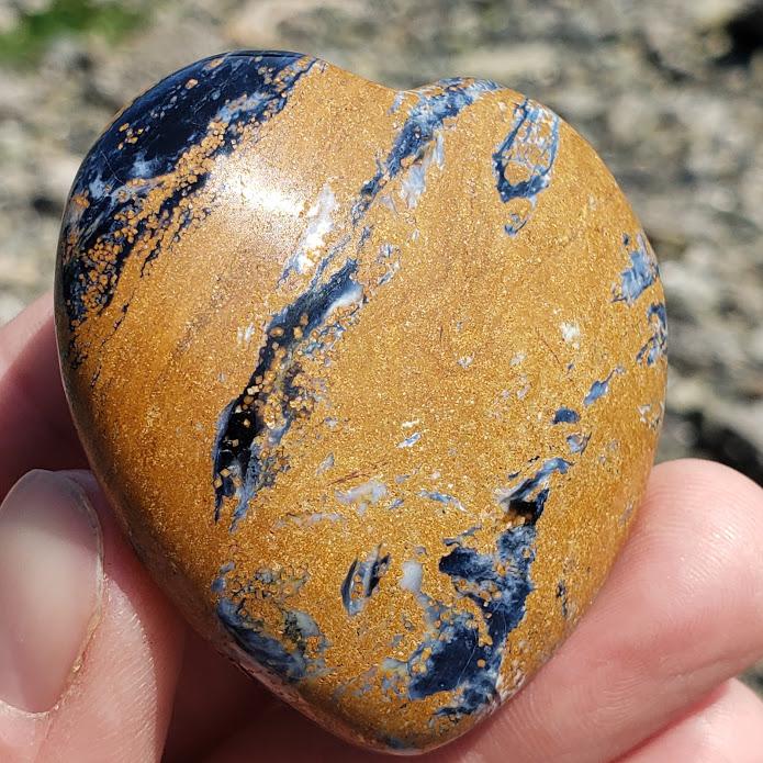 Rare Gorgeous Silky Patterns Medium Pietersite Heart Carving from Namibia #3 - Earth Family Crystals