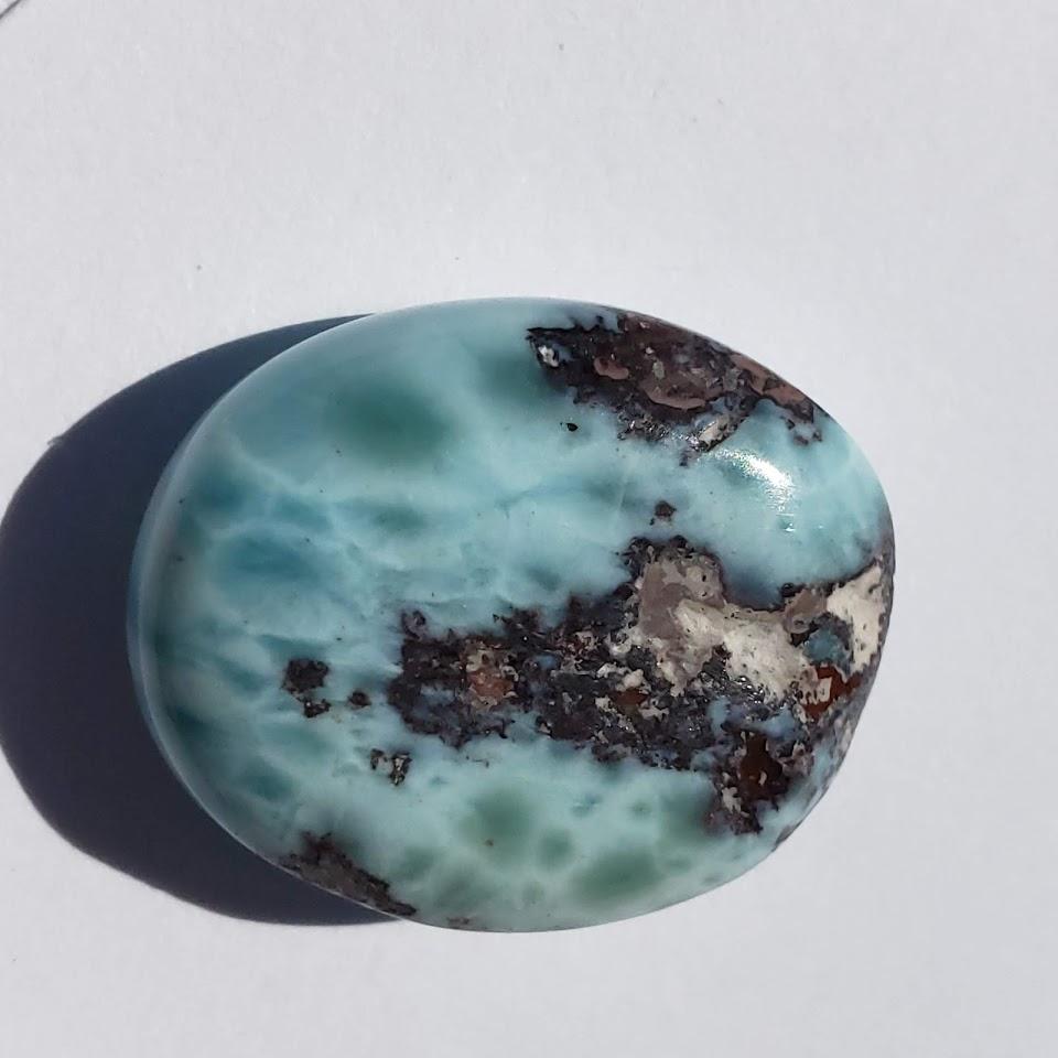 Pretty Polished Blue Larimar Free Form Specimen From The Dominican Republic #6 - Earth Family Crystals