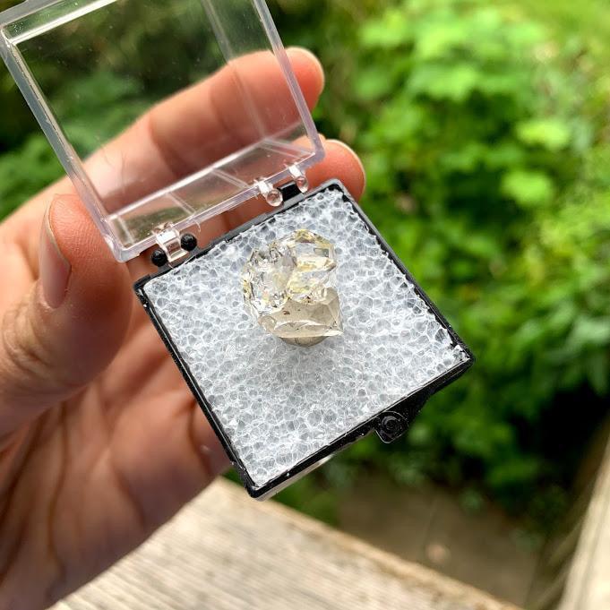Brilliant Clarity New York Herkimer Diamond Quartz Specimen in Collectors Box #4 - Earth Family Crystals