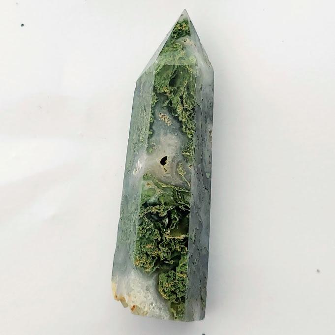 Polished Moss Agate Standing Display Tower #11 - Earth Family Crystals