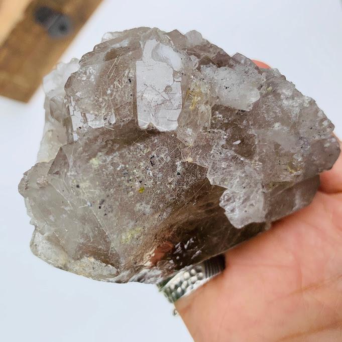 Powerful Rutilated Smoky Quartz Double Terminated Cluster From Brazil